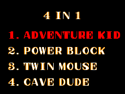 4 Pak All Action title screen for Sega Master System